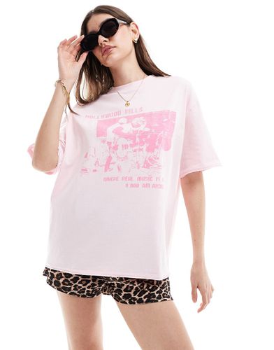 T-shirt coupe boyfriend à imprimé rock Hollywood Hills - délavé - Asos Design - Modalova