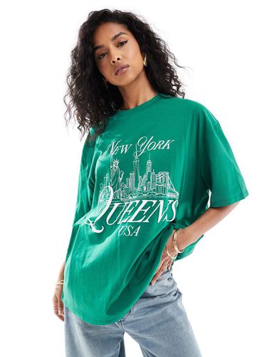 T-shirt coupe boyfriend avec motif Queens New York - Asos Design - Modalova