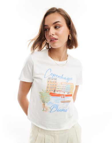 T-shirt court à imprimé Copenhague - Asos Design - Modalova