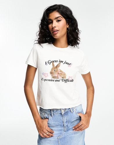 T-shirt court à imprimé lapin - Asos Design - Modalova