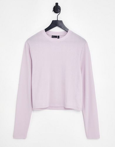 T-shirt crop top moulant côtelé à manches longues - Violet - Asos Design - Modalova