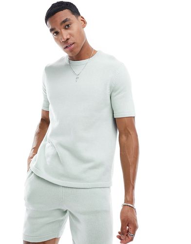 T-shirt d'ensemble en maille de coton d'épaisseur moyenne - clair - Asos Design - Modalova