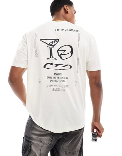 T-shirt décontracté à imprimé formes abstraites au dos - Beige - Asos Design - Modalova