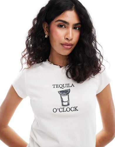 T-shirt effet rétréci à imprimé Tequila - Asos Design - Modalova