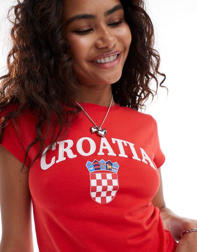 T-shirt effet rétréci à motif football Croatia - Asos Design - Modalova