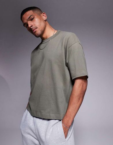 T-shirt pais oversize coupe carre - Kaki - Asos Design - Modalova