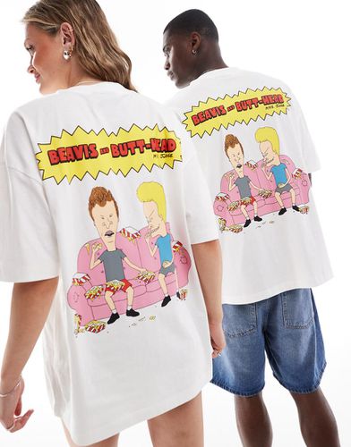 T-shirt oversize unisexe sous licence avec imprimé Beavis et Butt-Head - cassé - Asos Design - Modalova