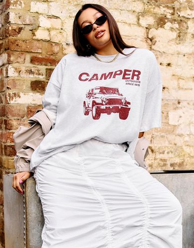 T-shirt oversize à motif Camper Outdoors - glacé chiné - Asos Design - Modalova