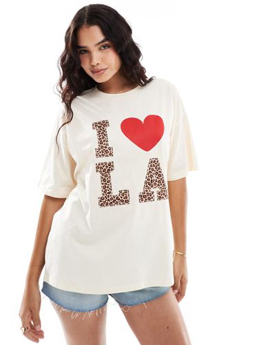 T-shirt oversize à applique léopard - Asos Design - Modalova