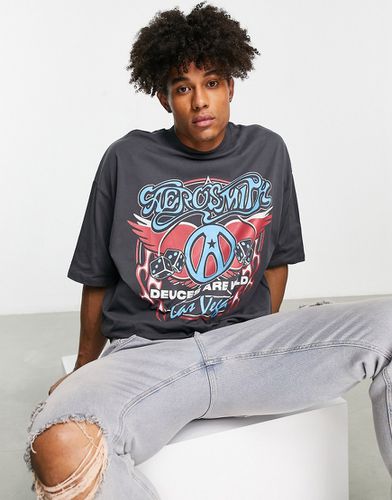 T-shirt oversize à imprimé Aerosmith - Anthracite - Asos Design - Modalova