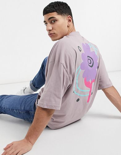 T-shirt oversize à imprimé fleur au dos - Asos Design - Modalova
