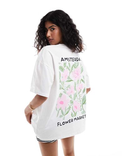 T-shirt oversize à imprimé fleurs abstraites - Asos Design - Modalova