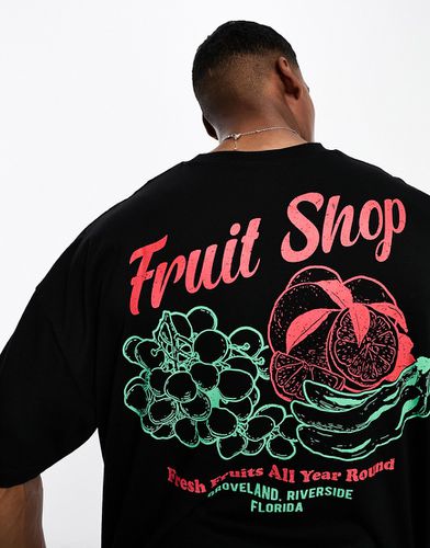 T-shirt oversize à imprimé fruits au dos - Asos Design - Modalova