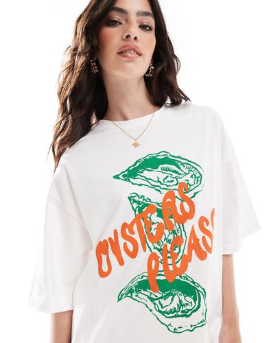 T-shirt oversize à imprimé huîtres - Asos Design - Modalova