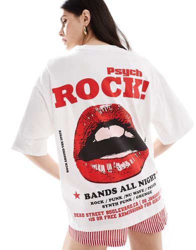 T-shirt oversize à imprimé lèvres Psych Rock - Asos Design - Modalova