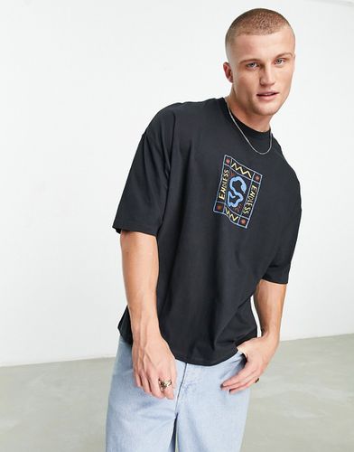 T-shirt oversize à imprimé serpent sur la poitrine - Noir - Asos Design - Modalova