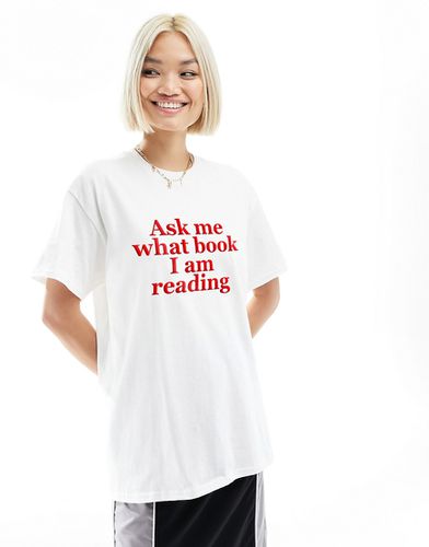 T-shirt oversize à imprimé slogan livre - Asos Design - Modalova
