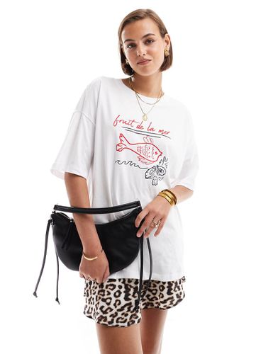 T-shirt oversize à imprimé poisson - Asos Design - Modalova