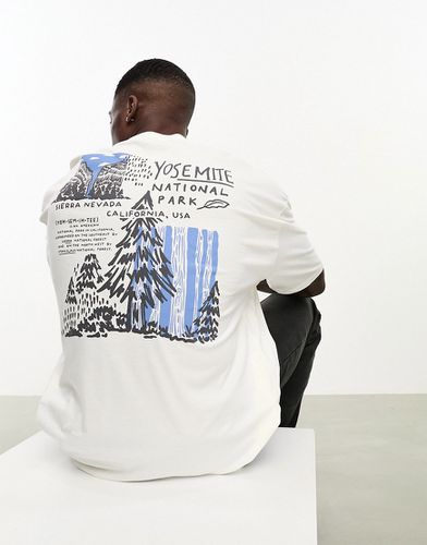 T-shirt oversize à imprimé paysage au dos - Écru - Asos Design - Modalova