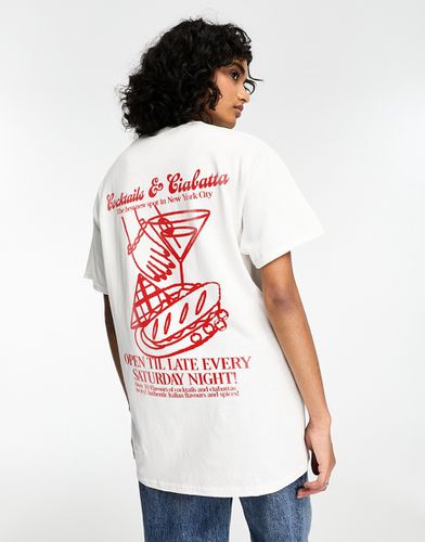 T-shirt oversize à inscription Cocktails & Ciabatta » - Asos Design - Modalova