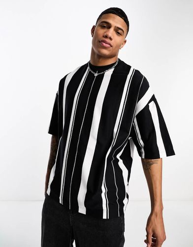 T-shirt oversize à rayures - Noir et blanc - Asos Design - Modalova