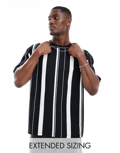 T-shirt oversize à rayures - Noir et blanc - Asos Design - Modalova