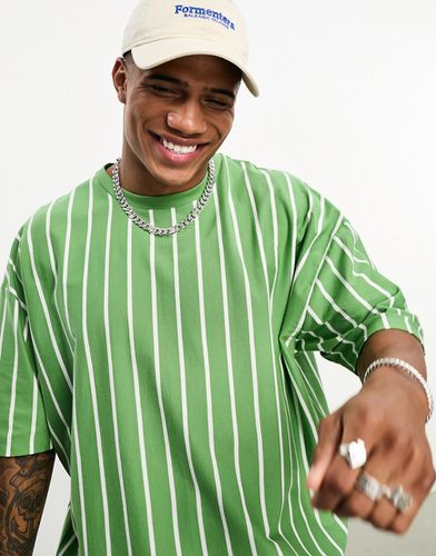 T-shirt oversize à rayures - Vert et blanc - Asos Design - Modalova