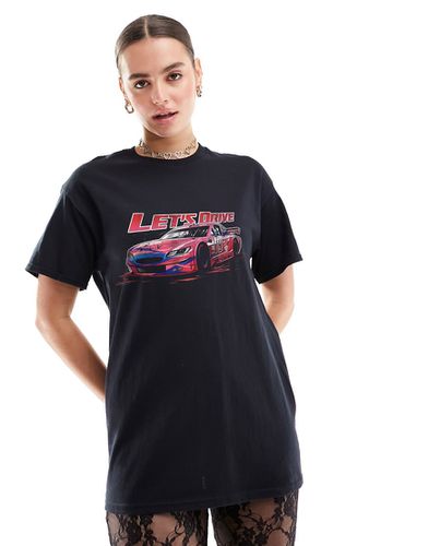 T-shirt oversize avec motif voiture de course - Noir - Asos Design - Modalova