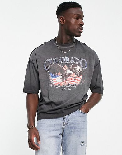 T-shirt oversize avec imprimé Colorado sur le devant - délavé - Asos Design - Modalova