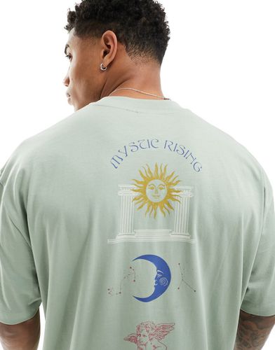 T-shirt oversize avec imprimé céleste au dos - clair - Asos Design - Modalova