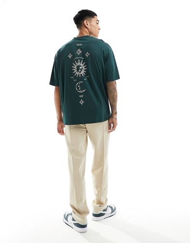 T-shirt oversize avec imprimé céleste au dos - foncé - Asos Design - Modalova