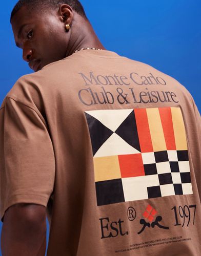 T-shirt oversize avec imprimé Club & Leisure au dos - Marron - Asos Design - Modalova