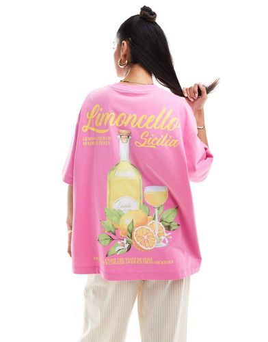 T-shirt oversize avec imprimé boisson et Limoncello - Asos Design - Modalova