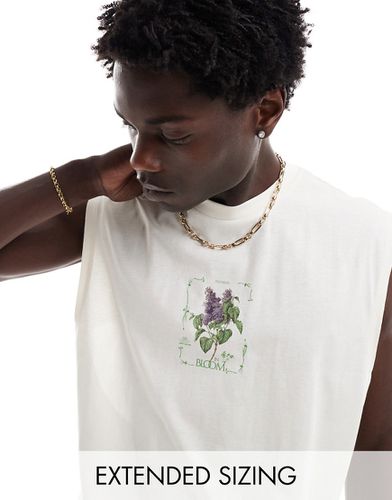 T-shirt oversize avec imprimé fleuri à l'avant - cassé - Asos Design - Modalova