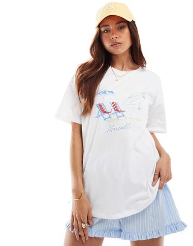 T-shirt oversize avec imprimé illustration de vacances - Asos Design - Modalova