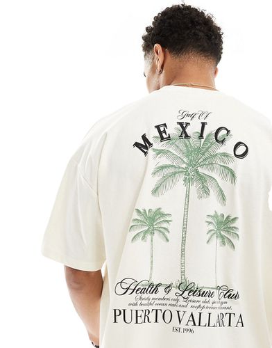 T-shirt oversize avec imprimé Mexico Club au dos - Blanc cassé - Asos Design - Modalova