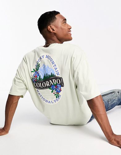 T-shirt oversize avec imprimé nature au dos - pâle - Asos Design - Modalova