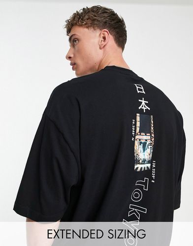 T-shirt oversize avec imprimé streetwear sur la colonne - Asos Design - Modalova