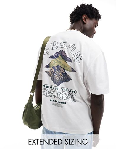 T-shirt oversize avec imprimé paysage dans le dos - Asos Design - Modalova