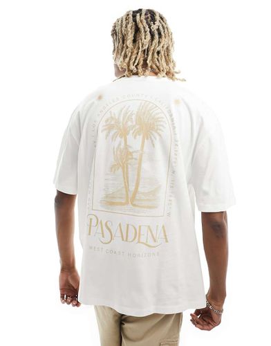 T-shirt oversize avec imprimé Pasadena au dos - Blanc cassé - Asos Design - Modalova