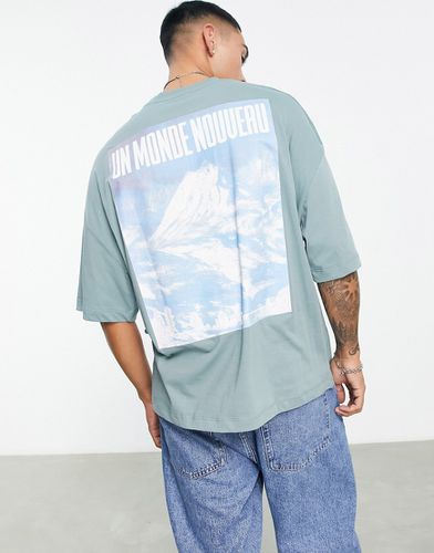 T-shirt oversize avec imprimé photo montagne au dos - Asos Design - Modalova