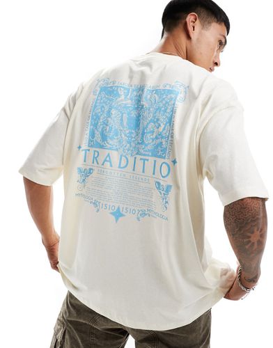 T-shirt oversize avec imprimé Renaissance au dos - Blanc cassé - Asos Design - Modalova