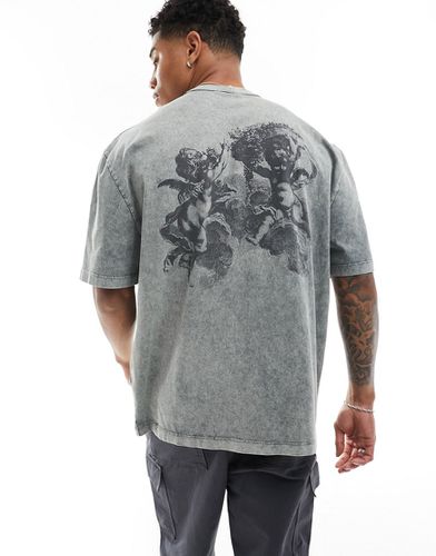 T-shirt oversize avec imprimé Renaissance au dos - Gris délavé - Asos Design - Modalova