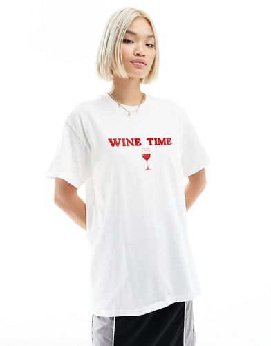 T-shirt oversize avec imprimé Wine Time - Asos Design - Modalova