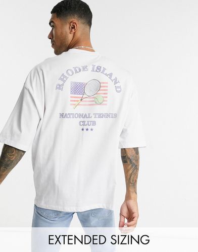 T-shirt oversize avec imprimé tennis sur le devant et au dos - Asos Design - Modalova