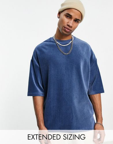 T-shirt oversize en velours côtelé - marine - Asos Design - Modalova