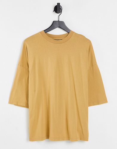 T-shirt oversize en coton mélangé - Moutarde délavé - TAN - Asos Design - Modalova
