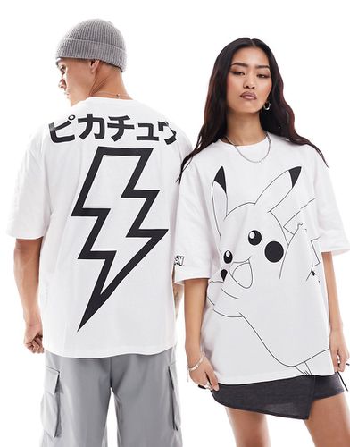 T-shirt oversize et unisexe à imprimé Pokémon et Pikachu sous licence - Asos Design - Modalova