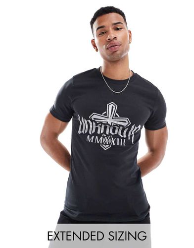 T-shirt près du corps avec imprimé croix métallisé - Asos Design - Modalova