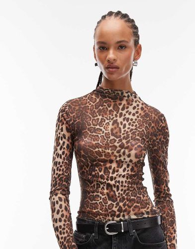 Top  col chemine en tulle imprim lopard - Asos Design - Modalova